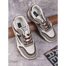 Jove Women Khaki & White Colourblocked Sneakers
