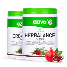 OZiva Plant based HerBalance for PCOS, with ChasteBerry, For Hormonal Balance (Pack of 2)