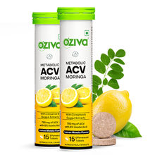 Oziva ACV Moringa To Control Cravings, Apple Cider Vinegar, No Maltodextrin Lemon Masala Pack of 2
