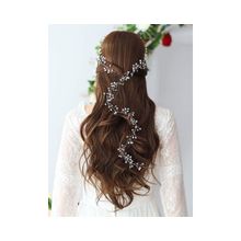 Yellow Chimes Women Silver-Toned Embellished Tiara