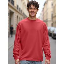 Bewakoof Men's Red Oversized T-shirt