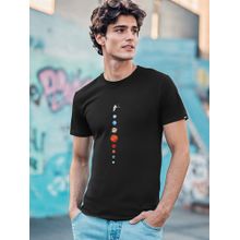 Bewakoof Men's Black Galaxy Cricket Graphic Printed T-shirt