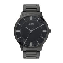 Guess Men Black Round Stainless Steel Dial Analog Watch-U0990G5M