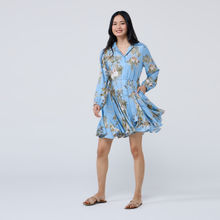 Twenty Dresses by Nykaa Fashion Blue Printed Full Sleeves Mini Shirt Dress & Belt (Set of 2)