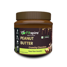 Fitspire Fit 100% Roasted Peanuts Butter Crunchy - Chocolate Flavor for Kids & Adults - 340gm