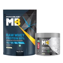 MuscleBlaze Raw Whey with Digestive Enzymes & Creatine Monohydrate - Unflavoured (Combo Pack)