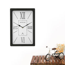 ARTYPILLAR 12X18 Rectangle Wooden Frame with Flat Glass Roman Number Dial Wall Clock