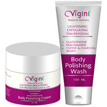 Vigini Exfoliating Coffee Scrub Body Wash For De Tan Dark Spots Removal & Underarms Whitening Cream