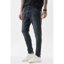 Snitch Men Dark Grey Solid Skinny Casual Jeans