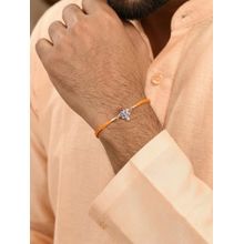 Ornate Jewels 925 Silver Red Garent Shree Ram Emblem Thread Rakhi With Roli Chawal