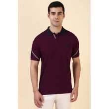 Allen Solly Purple Solid Regular Fit Polo T-Shirt