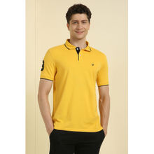 Allen Solly Yellow Solid Regular Fit Polo T-Shirt