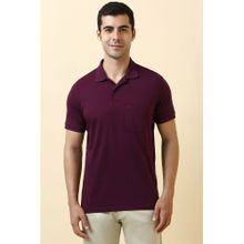 Allen Solly Purple Solid Regular Fit Polo T-Shirt
