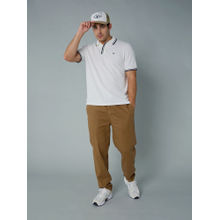 American Eagle White Solid Regular Fit Polo T-Shirt