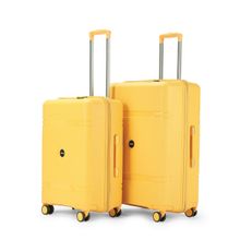 CARRIALL Drift Yellow Hard Sided Set of 2 Medium and Large Trolley Bags Suitcase