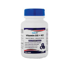 HealthVit Vitamin D3-5000 IU With Vitamin K2-100mcg (MK-7) 60 Capsules