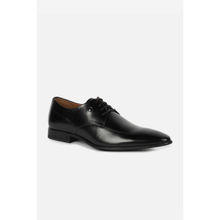Louis Philippe Men Black Leather Derbies Shoes