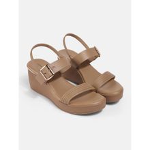 Lemon & Pepper Maroon Wedge Pair Of Sandals