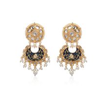 Imli Street Navy Blue Kundan Earrings