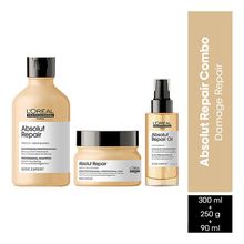 L'Oreal Professionnel Absolut Repair Shampoo 300ml, Hair Mask 250gm & Hair Serum 90ml, Serie Expert