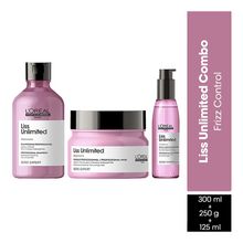 L'Oreal Professionnel Liss Unlimited Shampoo 300ml, Hair Mask 250gm & Hair Serum 125ml, Serie Expert