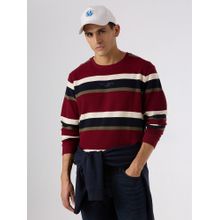 Pepe Jeans Men Red Striped Sweatshirts