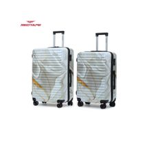 Red Tape White Print 4 Wheels Trolley Bag (Pack of 2)