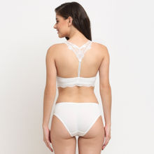 Makclan Racer Back Passion Strings Push Up Lace Set - White