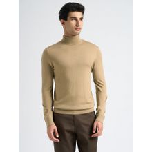 SELECTED HOMME Beige Merino Wool Turtle Neck Sweater