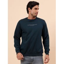 Cantabil Breathable & Soft With Color Fastness Regular Fit Teal Sweatshirt