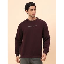 Cantabil Breathable & Soft With Color Fastness Regular Fit Wine Sweatshirt
