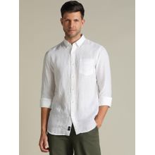 Dockers Men Solid White Classic Fit Shirt
