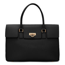 MIRAGGIO Women Tokyo Handbag with Detachable Sling Strap Black (L)