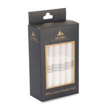 Alvaro Castagnino Men Pack Of 6 White Stripes Handkerchiefs Gift Set