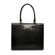 Anne Klein Black Textured Shoulder Bag with Detachable Strap