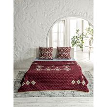 Ddecor Live Beautiful 100% Cotton 210 TC Embroidered Bed Spread - EBC39 - Persia - Wine (King)