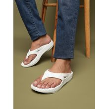 Truffle Collection White Stylish Slip-On Sandals For Men