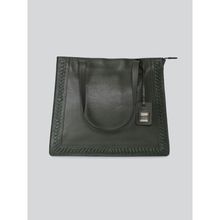 Label Ritu Kumar Olive Green Leather Shoulder Bag