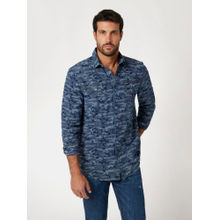 Guess Indigo Collins Cotton Blend Camouflage Shirt