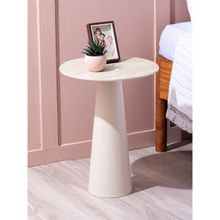 Nestroots Contemporary Ivory Charm Side Table With Ceramic Top |