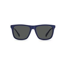 Polaroid Men UV Protected Polarized Full Rim Grey Lens Rectangle Sunglasses - 203424FLL55M9 (55)