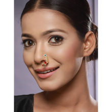 Aatmana Set of 4 Gold Plated Stone Studded & Pearl Beaded Marathi Nose Pin
