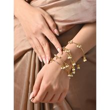 Fida Set Of 6 Gold-Plated White Pearl Drops Bangles(2.8) (Set of 6)
