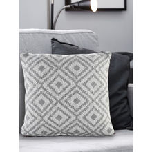 Sashaa World Diamond Woven Cushion In Grey Cover