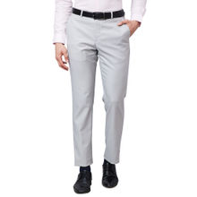 Park Avenue Regular Fit Checkered Medium Grey Trousers