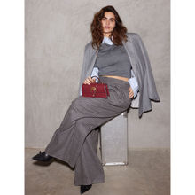 MIRAGGIO Sabrina Wine Top Handle Sling Bag With Detachable Chain Strap