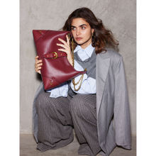 MIRAGGIO Wine Heather Hobo Bag