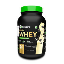 Fitspire Gold Standard 100% Whey Protein Isolate - 1 kg/2.2 lb - Cookie & Cream - 30 Serving