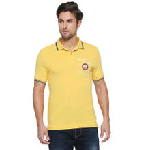 Being Human Men Half Sleeves Yellow Printed Polo T-Shirt