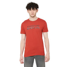 Being Human Men Half Sleeves Orange Typography T-Shirt